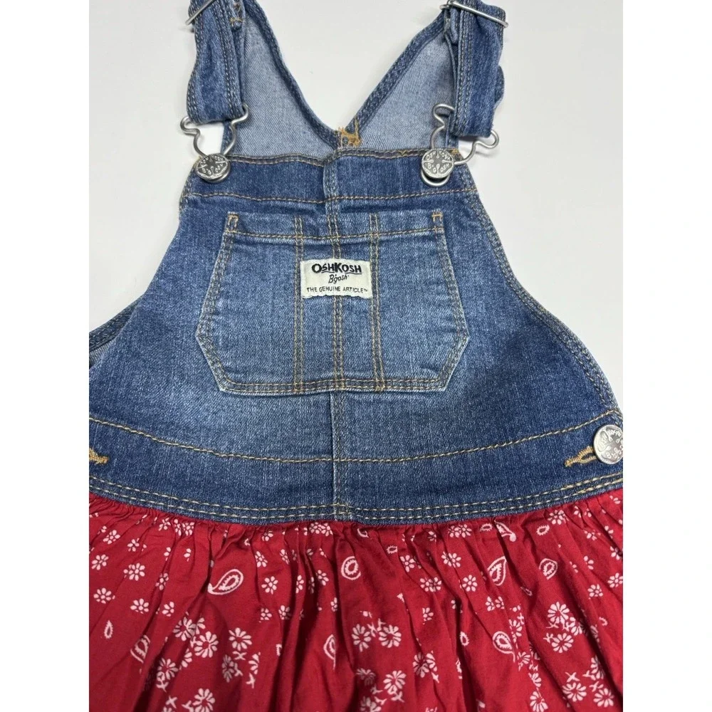 Denim Red Paisley Dress 4T Party Skirt OSHKOSH B'gosh‎ Vestbak